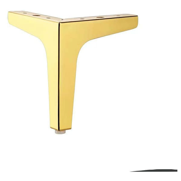 Bordsben, Set om 4 Metallmöbelben 15 cm Höjd-Modern Stil-Triangel, Guld