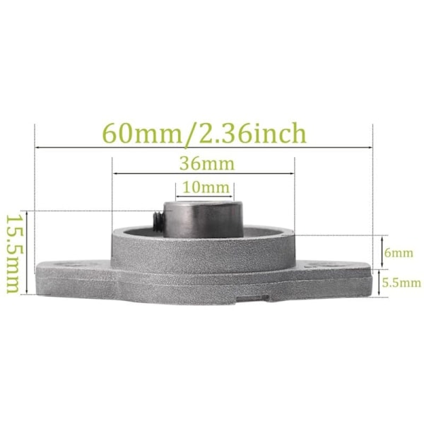 4 stycken med kullager med rombisk fläns, lagerbocklager (10 mm innerdiameter)