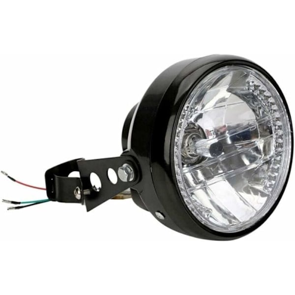 Pyöreä moottoripyörän ajovalaisin - LED-projektori asennustuella - 12V 7\" halogeeni-LED
