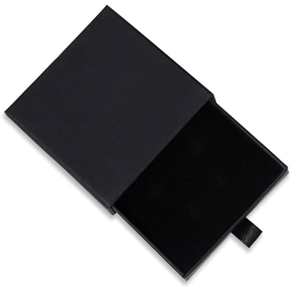 2 stycken smyckespresentförpackning smyckesdisplayfodral presentaskar 9 9 9 1,7 cm / 3,5 0,6 tum Liten presentask kragöglor förvaring förvaring-svart