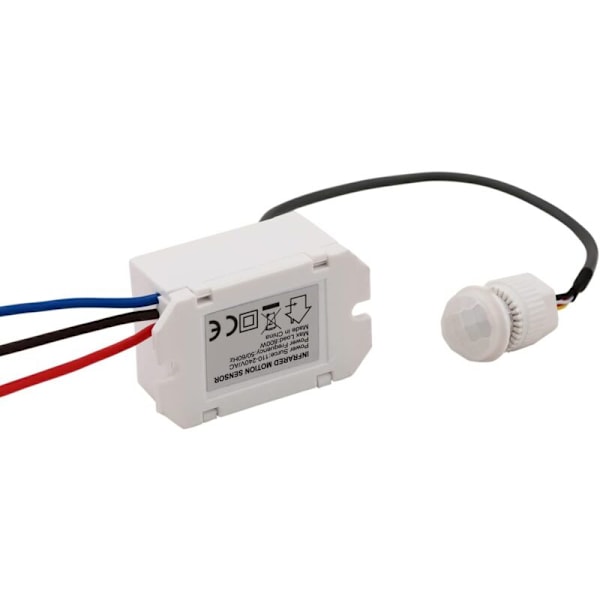 1 stk. Infrarød sensor kontakt, Mini infrarød bevægelsesdetektor til indendørs installation, 220V indbygget bevægelsesdetektor, 8m detekteringsrækkevidde ved 360°