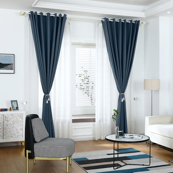Mörkläggningsgardiner för sovrum, isolerade nejlikgardiner för vardagsrum, set med 2 paneler (134 x 269 cm)