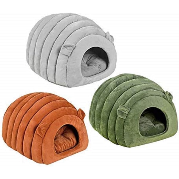 Katteseng Caterpillar Form Katt og Hundehus Plysj Myk Kjæledyrseng Vaskbar Hunde- og Kattepute Seng Egnet for Små Hunder og Katter 40*35*35cm