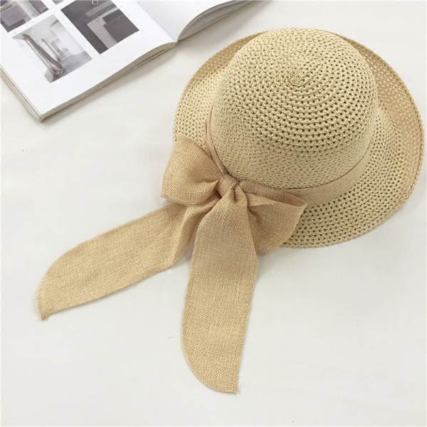 Dame Floppy Solhatte Fashionabel Sommer Bredskygget Cap Strand Halm Hat UV UPF50 Rejse Pakke Bomuld