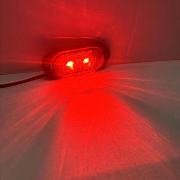 10X 2 LED Sidomarkeringsljus 12/24V LED Positionsljus Släpvagnslampa 3000K Varningsljus För Lastbil Husbil Husvagn (Röd)