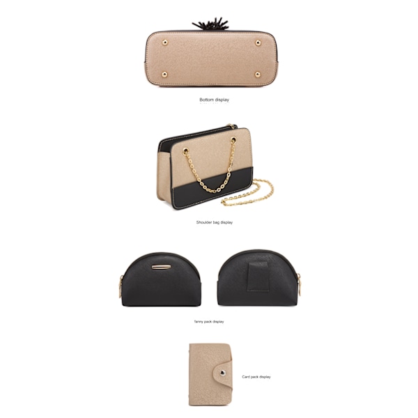 Fashion Dam Läder Ryggsäck Kvinnor Axelväska Crossbody Väska Set Läder Tote Väska Korthållare Present till Kvinnor(vit pulver)