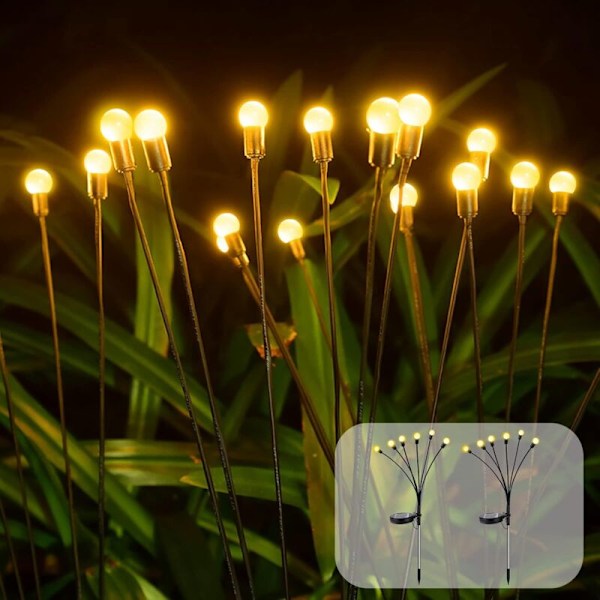 6-pak LED solcellehavelamper, Firefly solcellehavelamper, udendørs dekorative solcellelamper
