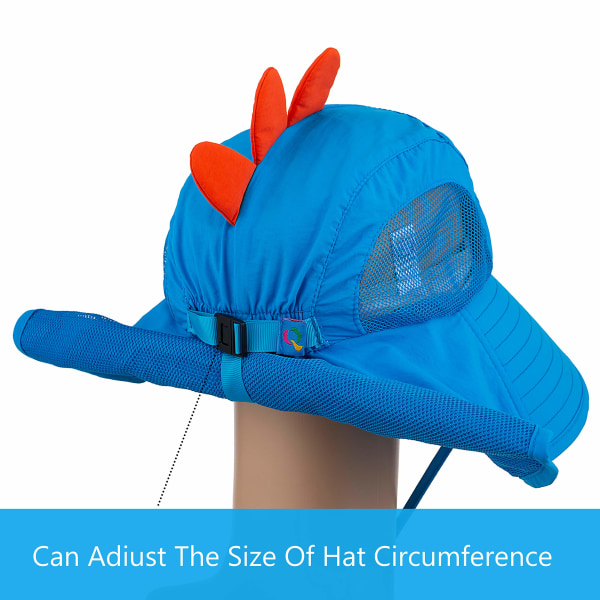 Solhatt for barn UPF 50+ Gutt Jente Beskyttelseshatt Bred Bremskjerm Strandhatter med Mesh og Justerbar Hakestropp