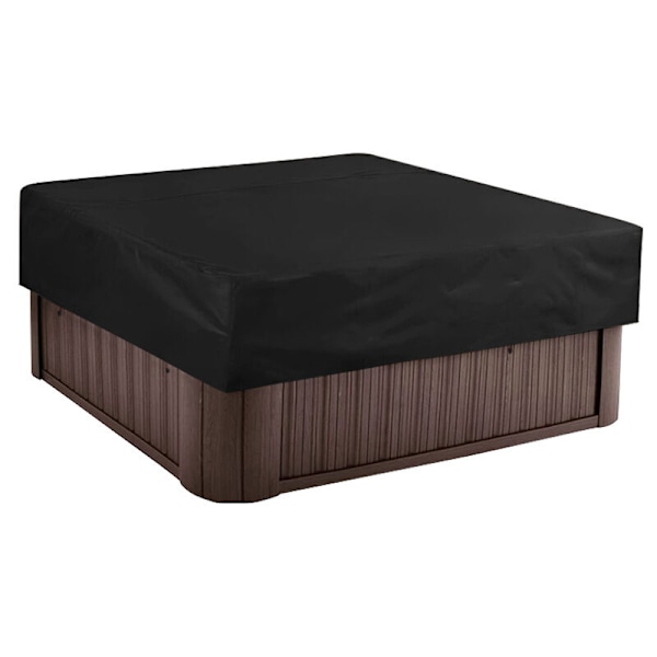 Utendørs spa-teppe firkantet SPA SPA SPA SPA DEKSEL Vanntett i 190T polyesterstoff, støv- og UV-bestandig, svart, 220x220x90cm