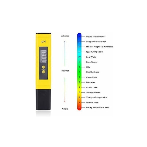 Digitalt PH-meter, Bærbart digitalt PH-testerlæser 0,01pH opløsning, Test med 0-14 pH måleområde med ATC til drikkevand, akvarier, hydro