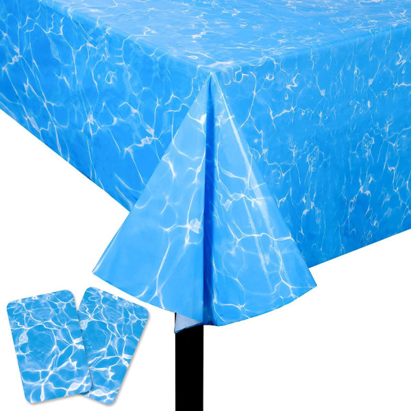 Set med 1 137*274CM plastdukar med havsvågor, havsfestduk, undervattens tryckt duk, duk för strand, pool, födelsedag