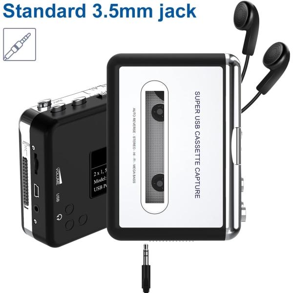 Digital Now.-USB Cassette Converter til Digital MP3-spiller med PC