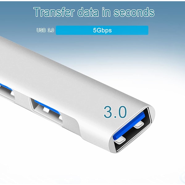 Ultra-Slim 4-portars USB-hubb, Multi USB-adapter, USB-splitter för PC, Notebook, MacBook, stationär dator, PS3 PS4, Xbox, Wii, XPS, mobil hårddisk, USB-enheter