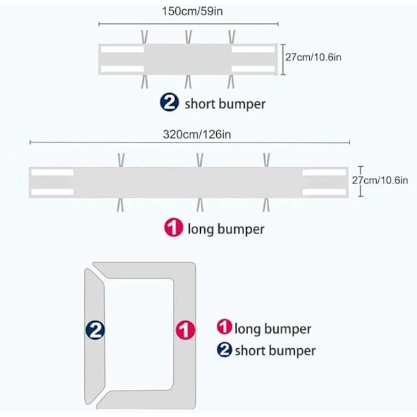 Babysengekofanger - 4 sider - 3D mesh-foring sikker for luftcirkulation