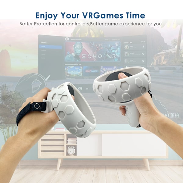 Oculus Quest 2 silikonhåndtak all-inclusive beskyttende deksel VR-tilbehør støtsikker med silikonknapplokk