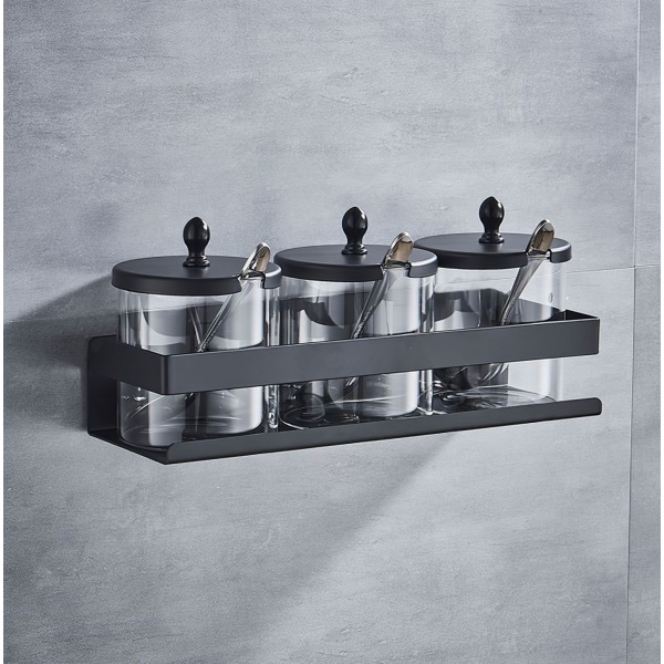 Étagère de douche murale en acier inoxydable 23 cm, noir