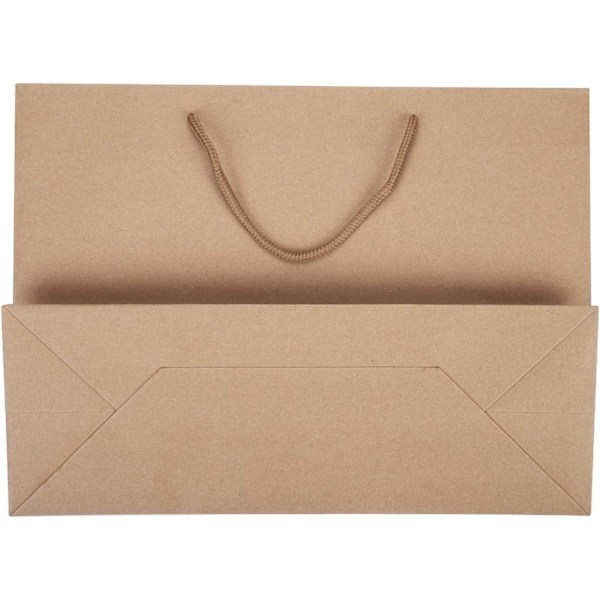 10 stk Kraftpapirposer Store Julegaveposer Håndveske med Håndtak Gaveposer Resirkulerbar Emballasje Godteposer Brun Tote Bag