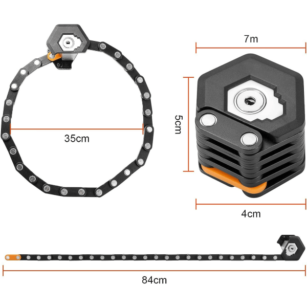 Bærbar cykellås Cykellås Foldbar kæde Legering Stål Foldbar lås med nøgler og låsebeslag til elektrisk scooter