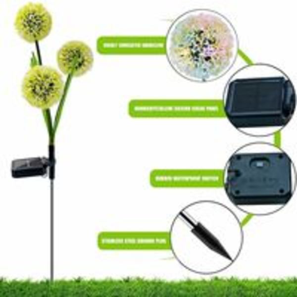 Solcellsdrivna Dekorativa Utomhuslampor 36 LED med 2 Lägen, 3 i 1 Solcellsblommor IP65 Vattentäta Solcellslampor för Trädgård (Flerfärgad
