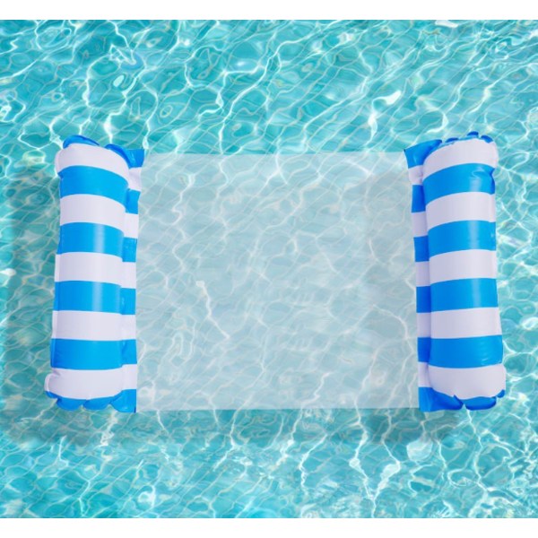 Blå oppblåsbar bassengmadrass, oppblåsbar flytende hengekøye, vann