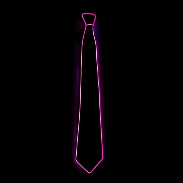 (Pink) LED lysende slips - Glow Light Up slips - Neon LED slips - LED lysende slips - Cool slips til fest