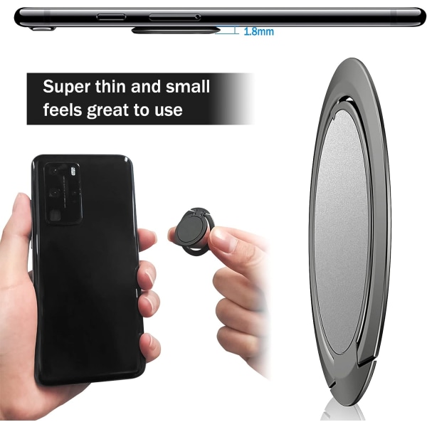 2 stykker metal mobiltelefonring, ultratynd 1,8 mm mobiltelefon R