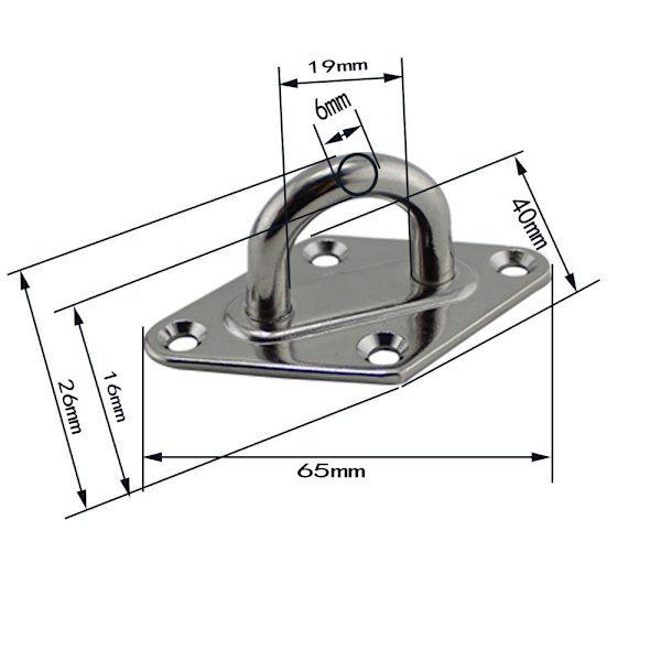 Skygge Sejl Hardware Kit - 304 Rustfrit Stål Sol Sejl Installations Kit - 6\" - til Installation af Rektangulære og Trekantede Skygge Sejl til Terrasse, Gar