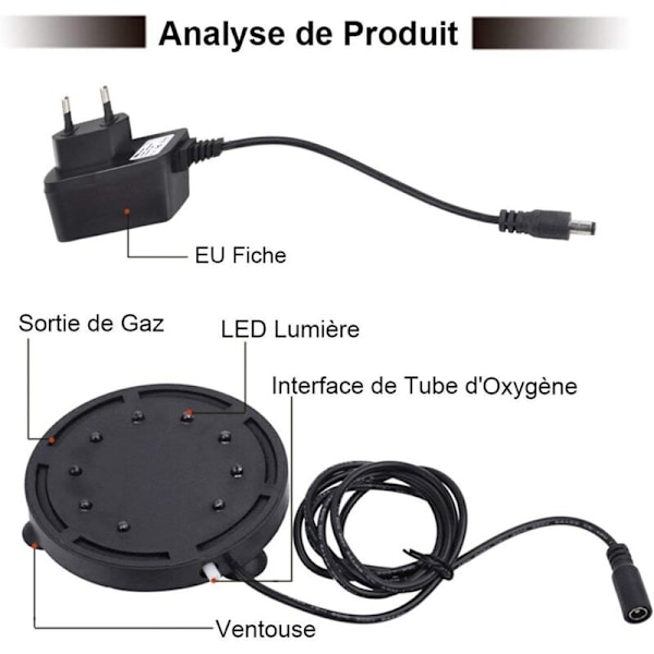 12 Multicolor RGB LED Akvarium Undervands Boble Lys Nat Hav / Multicolor Akvarium Luftsten Disk, Rund Akvarie Bobler med Automatisk Farve Cha