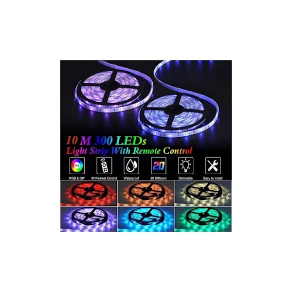 10m LED-slinga, LED RGB RGB BAND RGB LED BAND LED BAND LED BAND För Rum 300 LEDs 5050 RGB IP65 Vattentät fjärrkontroll med 44 knappar (10m)
