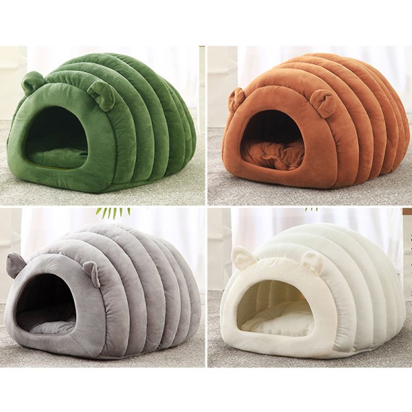 Katteseng Caterpillar Form Katt og Hundehus Plysj Myk Kjæledyrseng Vaskbar Hunde- og Kattepute Seng Egnet for Små Hunder og Katter 40*35*35cm