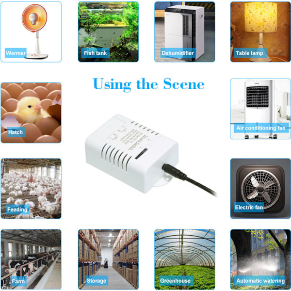 Th-16 Smart Wifi Bryter 16A/3500W Temperaturovervåking Trådløs Domotic Kit med vanntett temperatursensor DS18B20 kompatibel med Alexa Googl