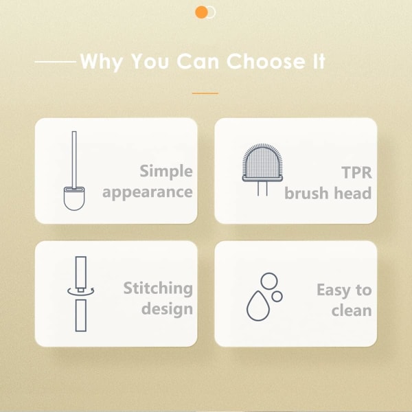 Toalettbørste, (2 stk) Silikon toalettbørste, toalettbørste og holdere med myke bust og sklisikkert håndtak - Rask rengjøring og tørking (Hvit 2)