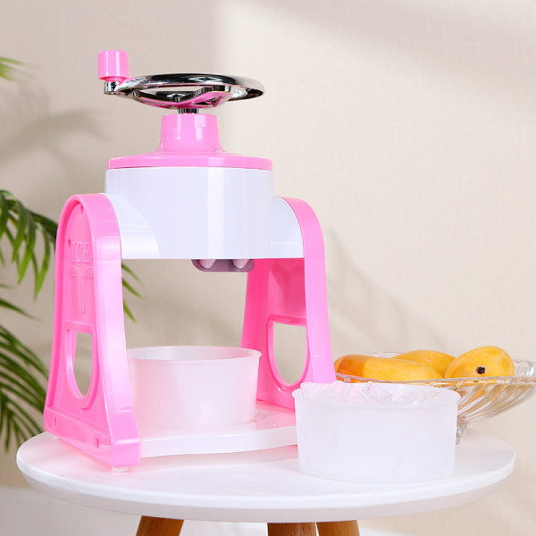 Glassmaskin, bärbar glassmaskin för mjölktebutik, kafé, utomhus- och hemmabruk (rosa)