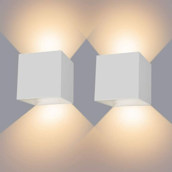 BR-Vie 6W Indendørs/Udendørs Væglampe, Justerbar Vandtæt LED Væglampe Op Ned Lampe Design 3000K Varm Hvid Væglamper til Stue Soveværelse Pa