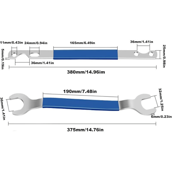Tuulettimen kytkimen avainsarja - 2 kpl 32 mm ja 36 mm teräksisiä avaimia - Työkalun avain tuulettimen kytkimelle, tuulettimen kytkimen mutterille, irrotustyökalu