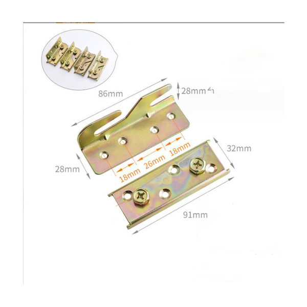 4 sæt sengehestbeslag Heavy Duty seng ramme hardware sengehest tilbehør hovedgærde, træ seng ramme konnektorer til fodstøtte