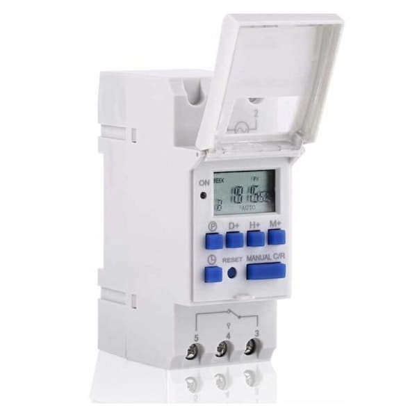 Ukentlig Programmerbar LCD Digital Timer med 16 På/Av-Programmer, 220V Tidsbryter