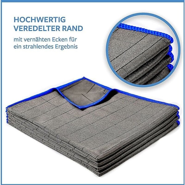 4X Professionella 400gsm Mikrofiber Glasdukar - Ränderfri Rengöring av Fönster, Glas - Extremt Absorberande, Luddfria Polerdukar 50x40cm