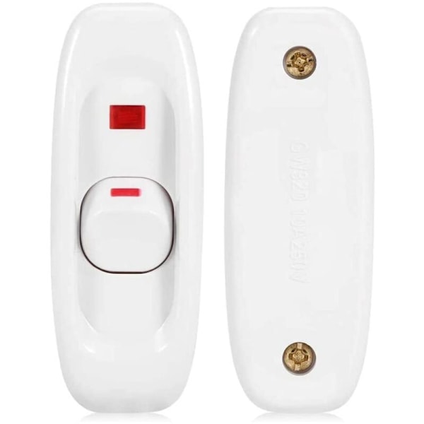 2 stycken sladdströmbrytare med vippfunktion, lamplampa, strömbrytare för sladd, lampströmbrytare, inline on/off-strömbrytare, 250v 10a inline on/off bordslampsladd