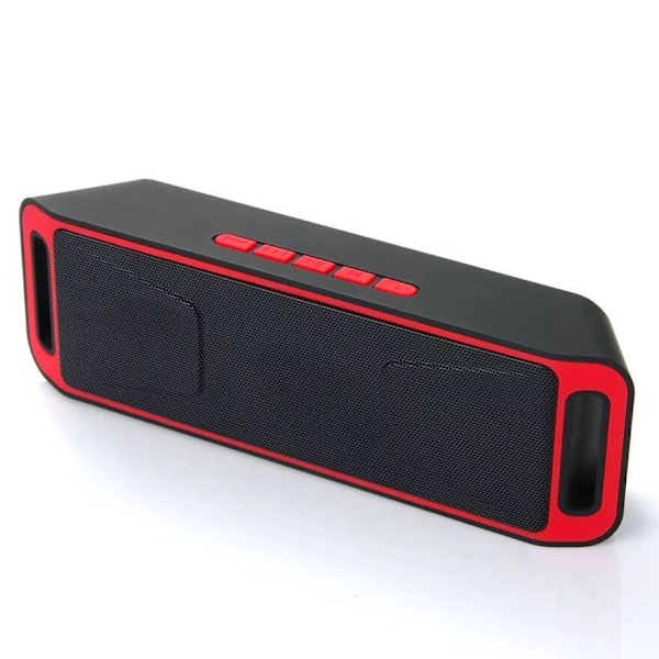 Explosiv Sc208 Bluetooth-högtalare Bil Bärbar Dubbelhögtalare Subwoofer Kort Liten Ljud Röd