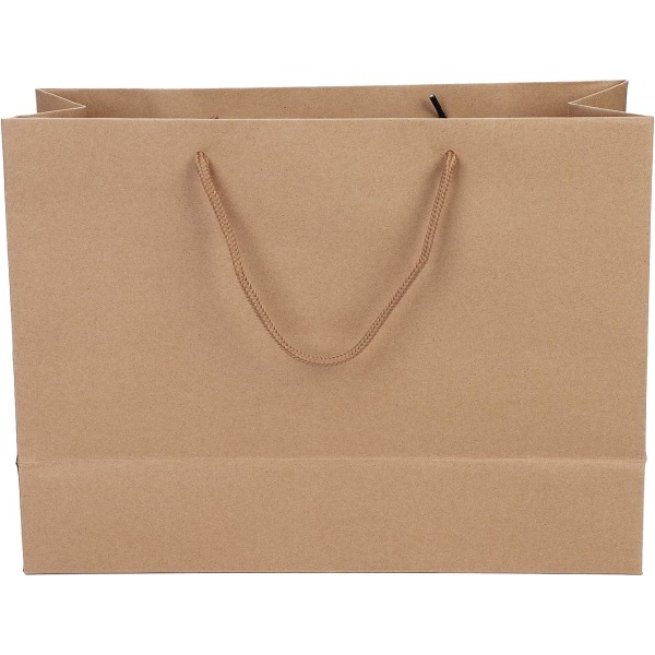 10 stk Kraftpapirposer Store Julegaveposer Håndveske med Håndtak Gaveposer Resirkulerbar Emballasje Godteposer Brun Tote Bag