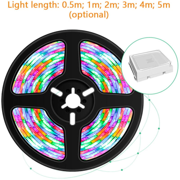 USB Dimbar RGB Fargerike LED-striper med 16-farget IR-fjernkontroll og 4 lysmoduser 5m 300ed lysstreng for TV hjemmelaget kjøkkendekorasjon