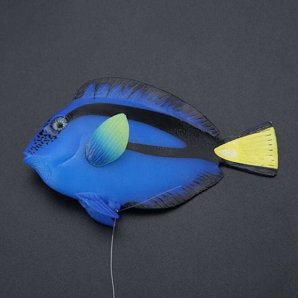 Falsk fisk ornament dekoration tropisk akvarium falsk fisk sjov lys fisk (blå),