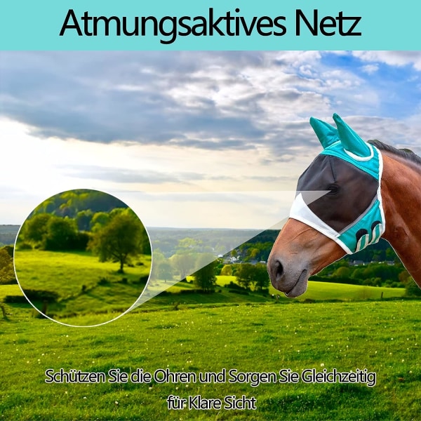 Hestefluemaske Stor størrelse UV-beskyttelse Hestemyggmaske Wit