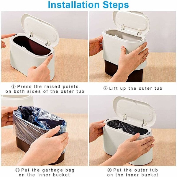 TRYCK PROBLEM LOCK SOPKORG DUSTBIN PUSH SOPKORG BORD BLAND BUNDEN MINI RÄKNARE LITET BORD BORD DUBBEL FÖR BAD RÅD BOK