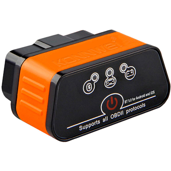 KW903 Bluetooth 5.0 Bilkodläsare Diagnostikverktyg, Svart Orange