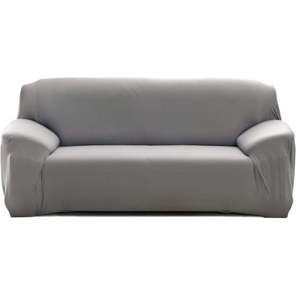 3-sits stretchig sofföverdrag med armstöd, sofföverdrag (grå, 3-sits)