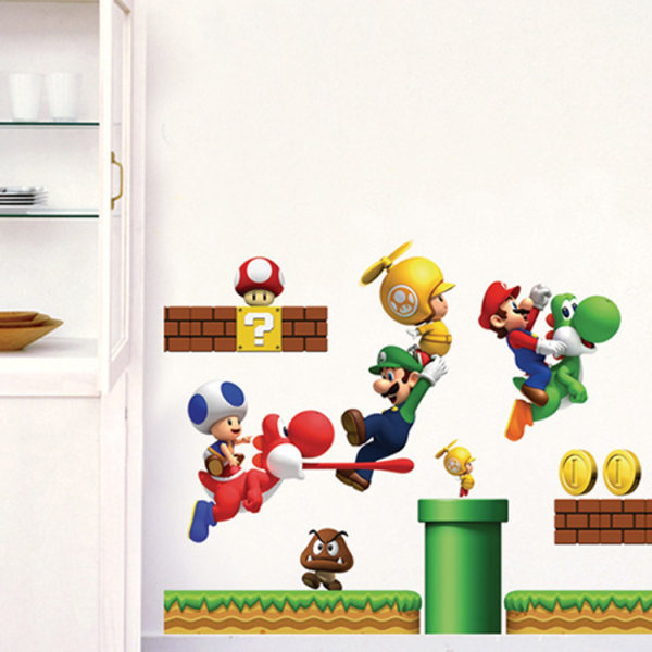 3D Wall Sticker Super Bros Wall Sticker Avtakbare Vinyl Decals Ki