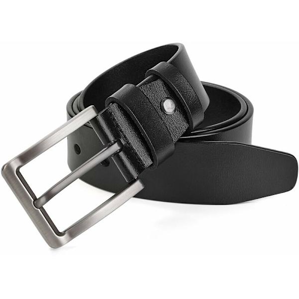 Lærbelte for menn til casual jeansbukser, spenne i legering, bredde 38 mm