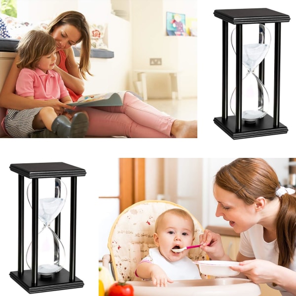 Timeglass for 45 minutter Timer 45 minutter Dekorasjon for barnerom Bursdag Kaffeebord Tebord Bokhylle Skolespill Ornament Tretre Cloc